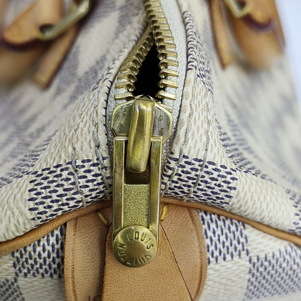 SPEEDY 30 Damier Azur Coated Canvas White
