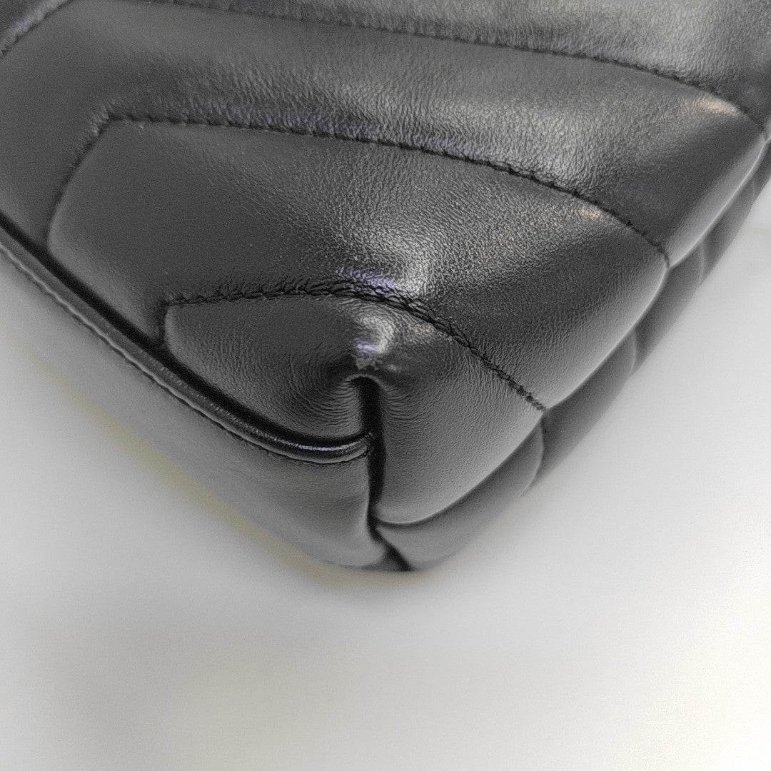 LOULOU Extra Small Chevron Calfskin Black