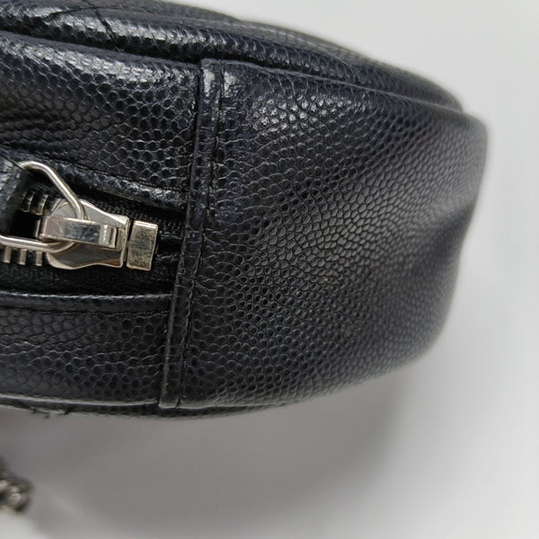 ROUND Quilted Grained Calfskin Black