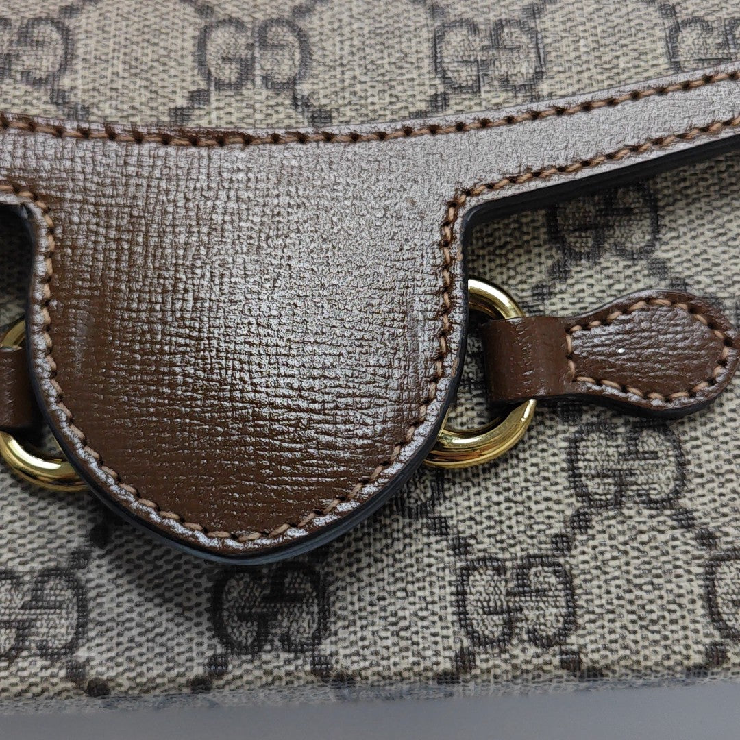 Horsebit 1955 Mini Monogram Coated Canvas Beige
