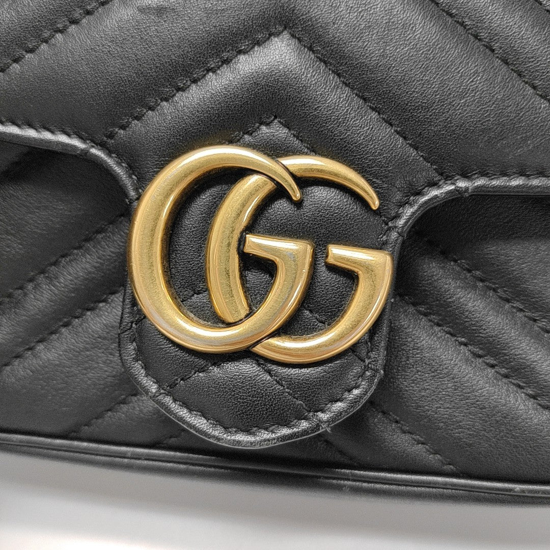 GG Marmont Mini Quilted Calfskin Black