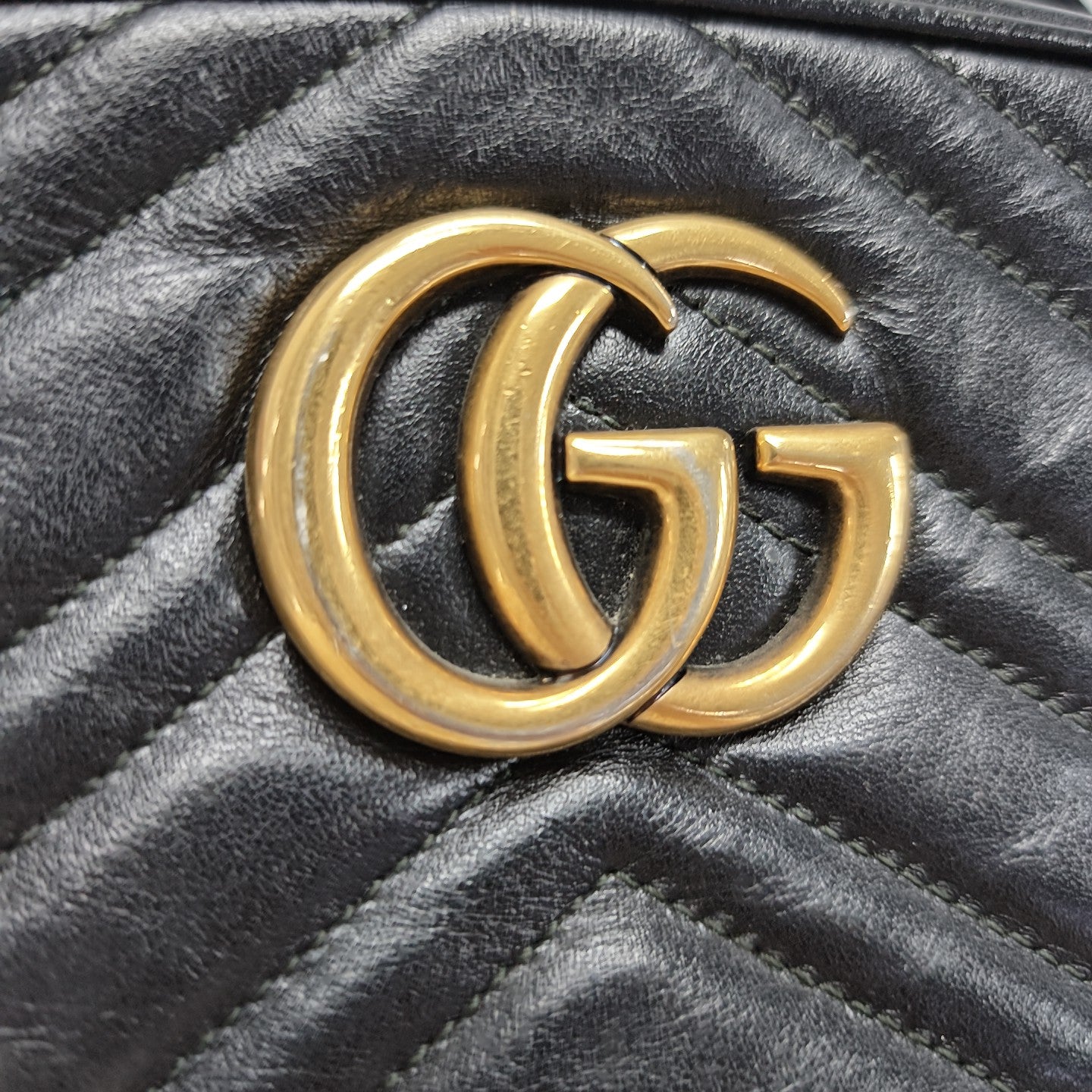 GG Marmont Small Quilted Calfskin Black