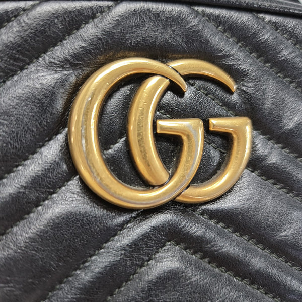 GG Marmont Small Quilted Calfskin Black