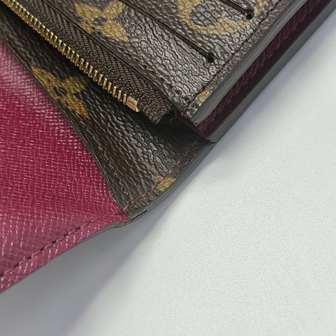 EMILIE Monogram Coated Canvas Brown Wallet
