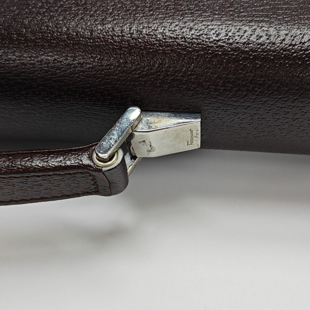 Calfskin Top Handle Bag Brown