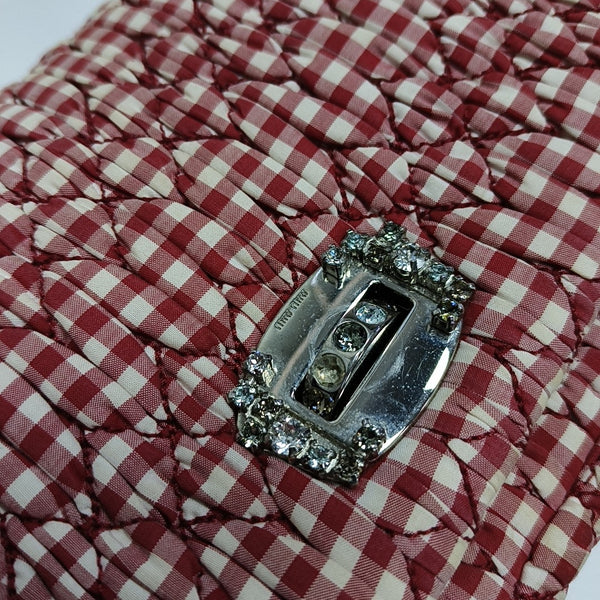 Bolso bandolera de tela acolchada rojo