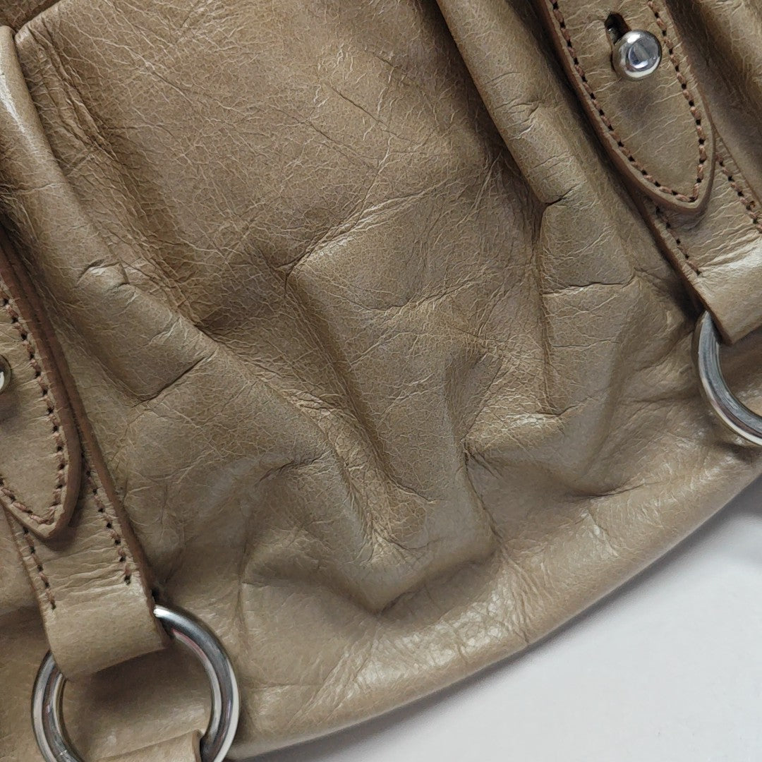 Calfskin Shoulder Bag Beige