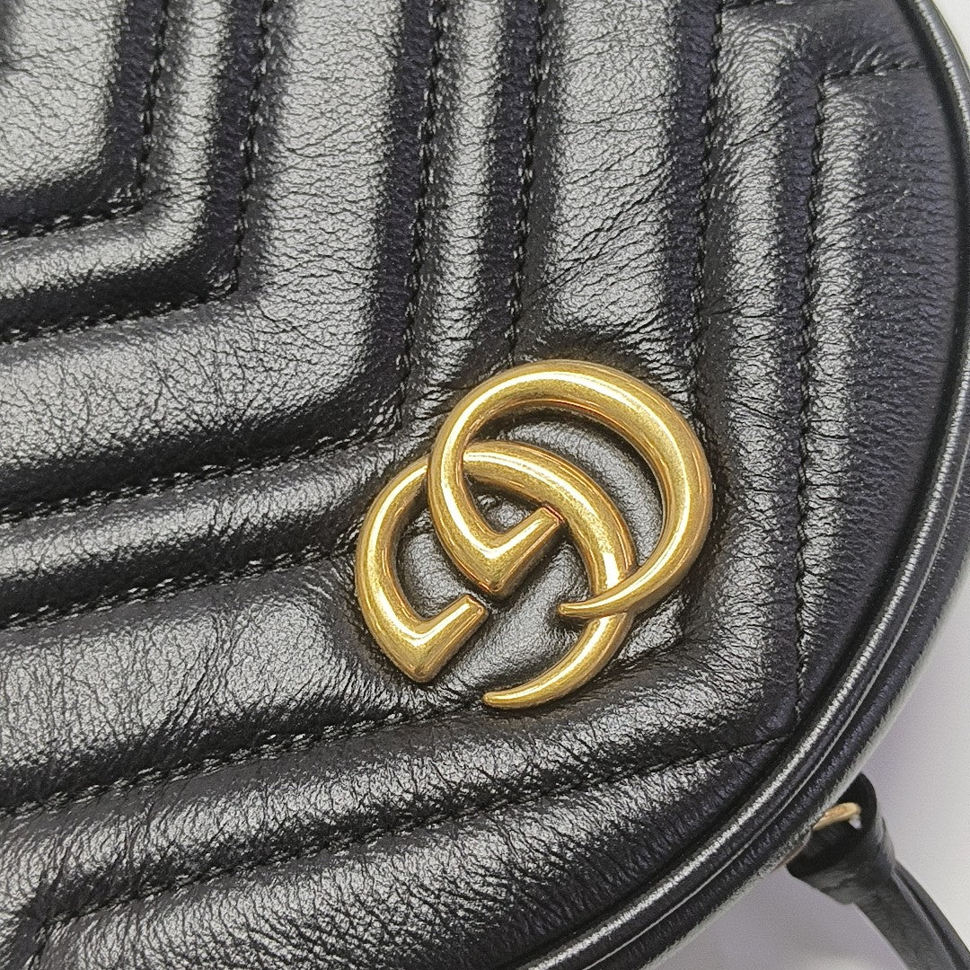 GG Marmont Mini Quilted Calfskin Black