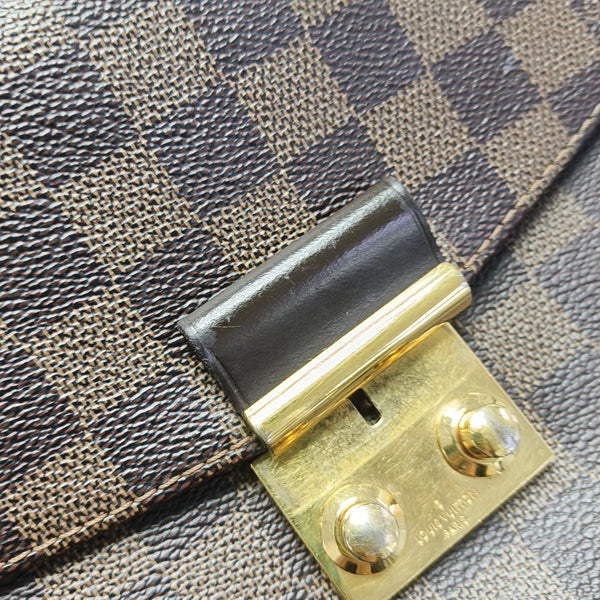 CROISETTE Damier Ebene Coated Canvas Brown
