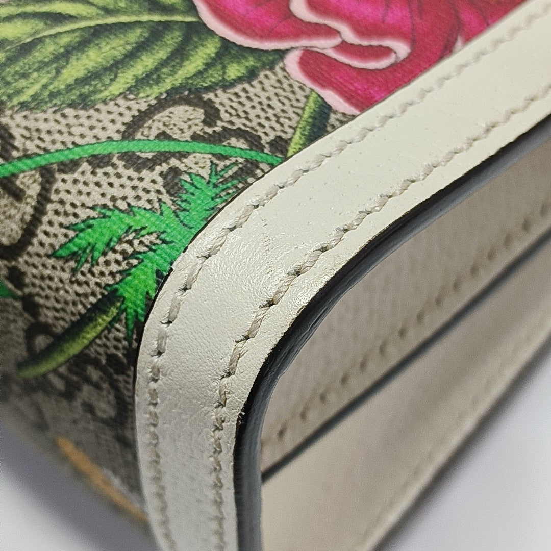 Ophidia Small Monogram Coated Canvas Beige