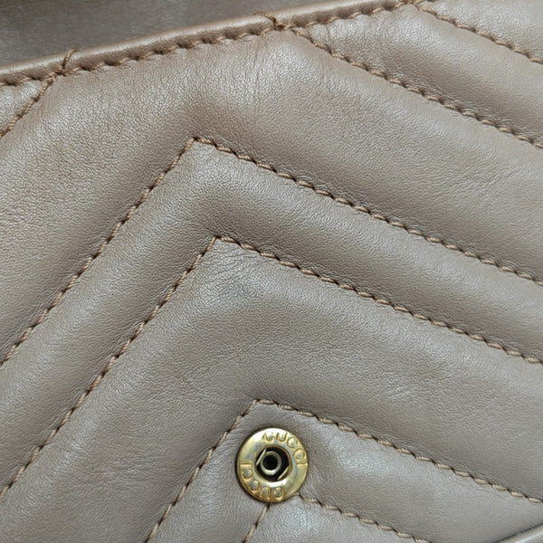 GG Marmont Mini Quilted Calfskin Beige