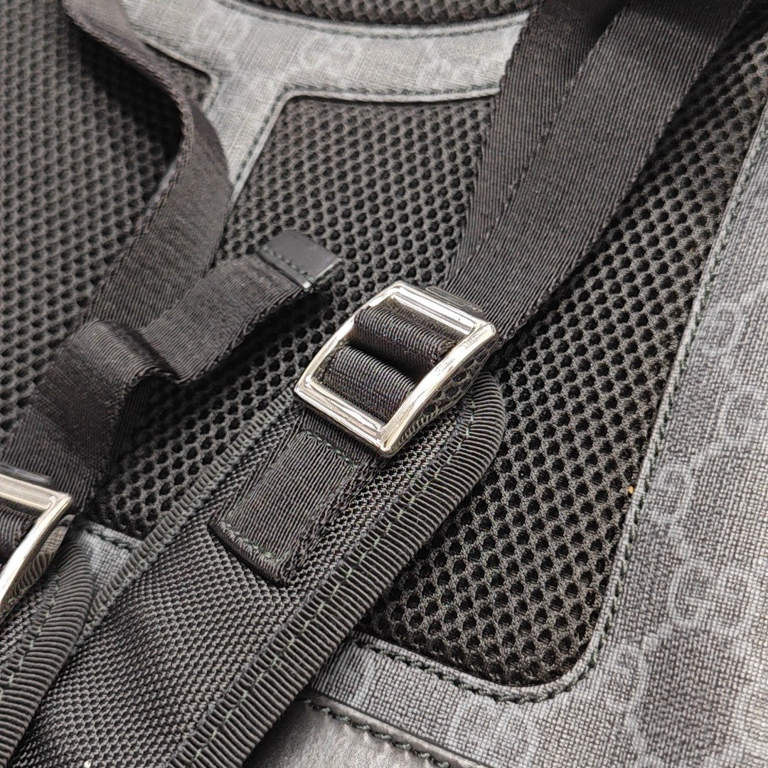 Monogram Coated Canvas Backpack Black