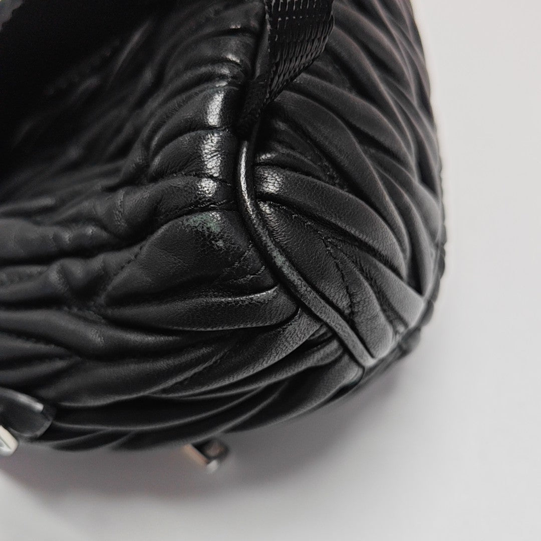 Matelassé Super Mini Quilted Lambskin Black