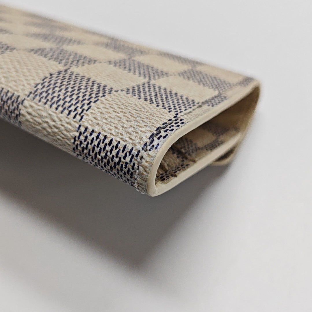 SARAH Damier Azur Coated Canvas White Wallet