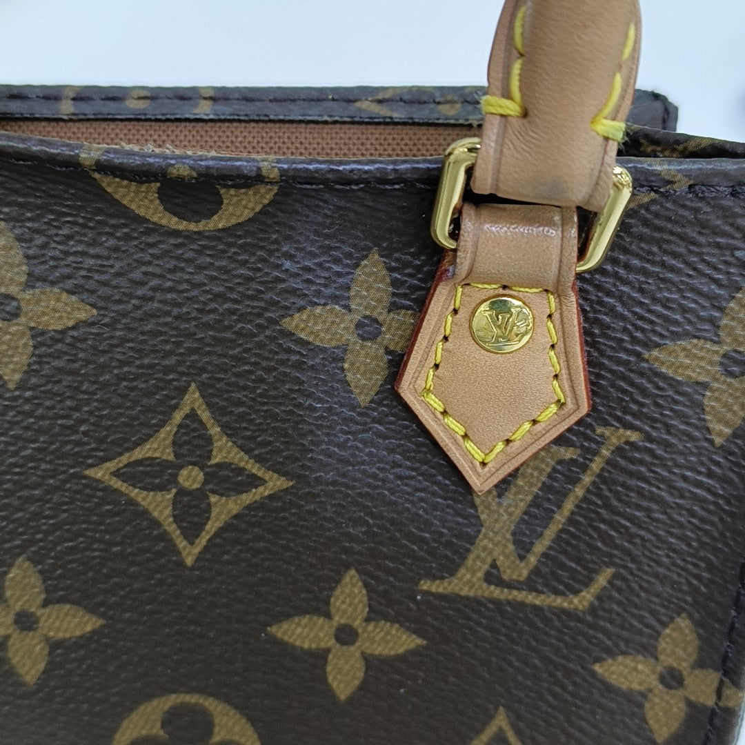 SAC PLAT Mini Monogram Coated Canvas Brown