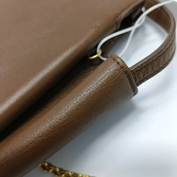 TRI FOLD Calfskin Brown