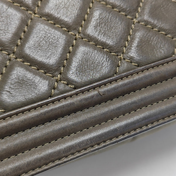 BOY CHANEL Medium Quilted Calfskin Gray