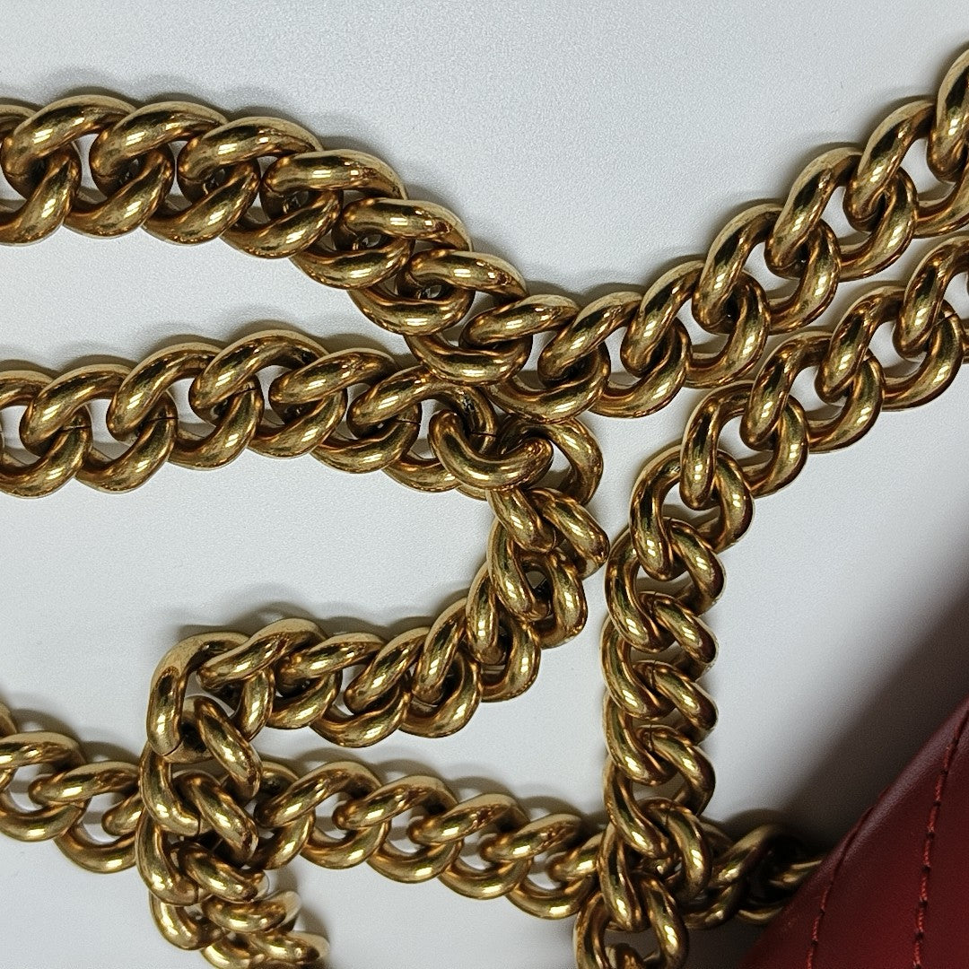 GG Marmont Small Quilted Calfskin Red
