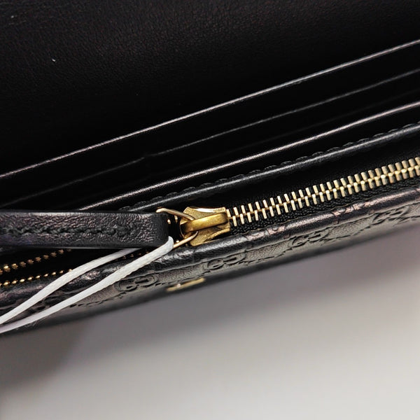 Microguccissima Monogram Calfskin Black Wallet