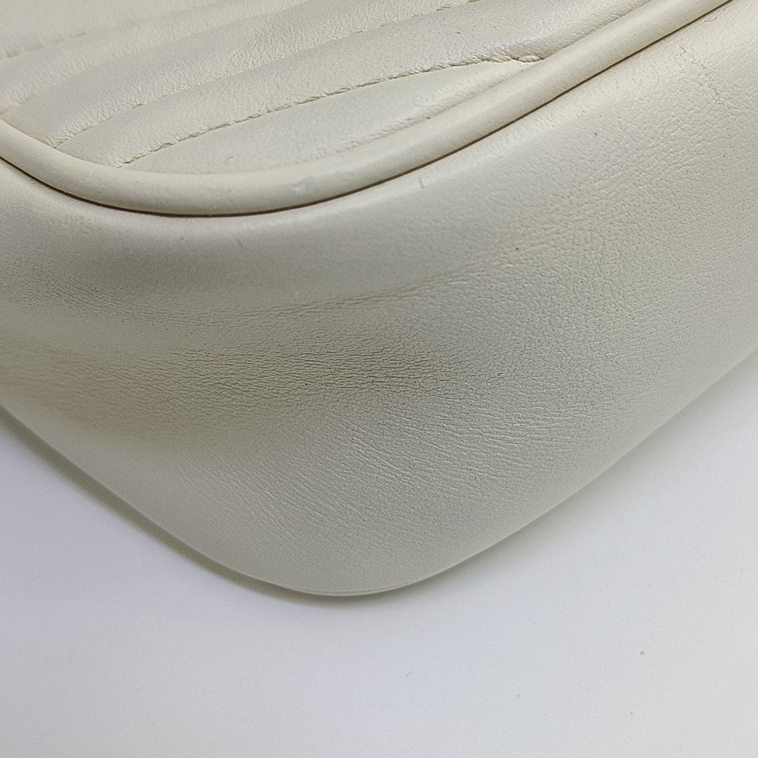 GG Marmont Small Quilted Calfskin White