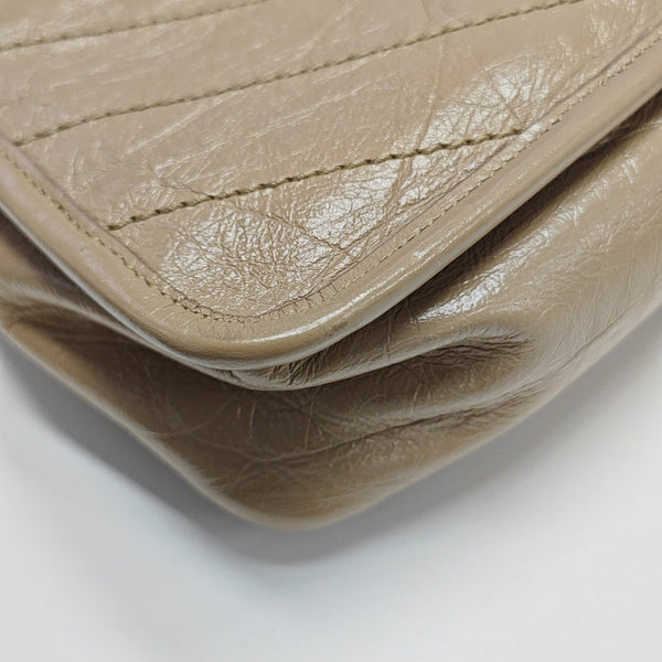 NIKI Small Chevron Calfskin Beige
