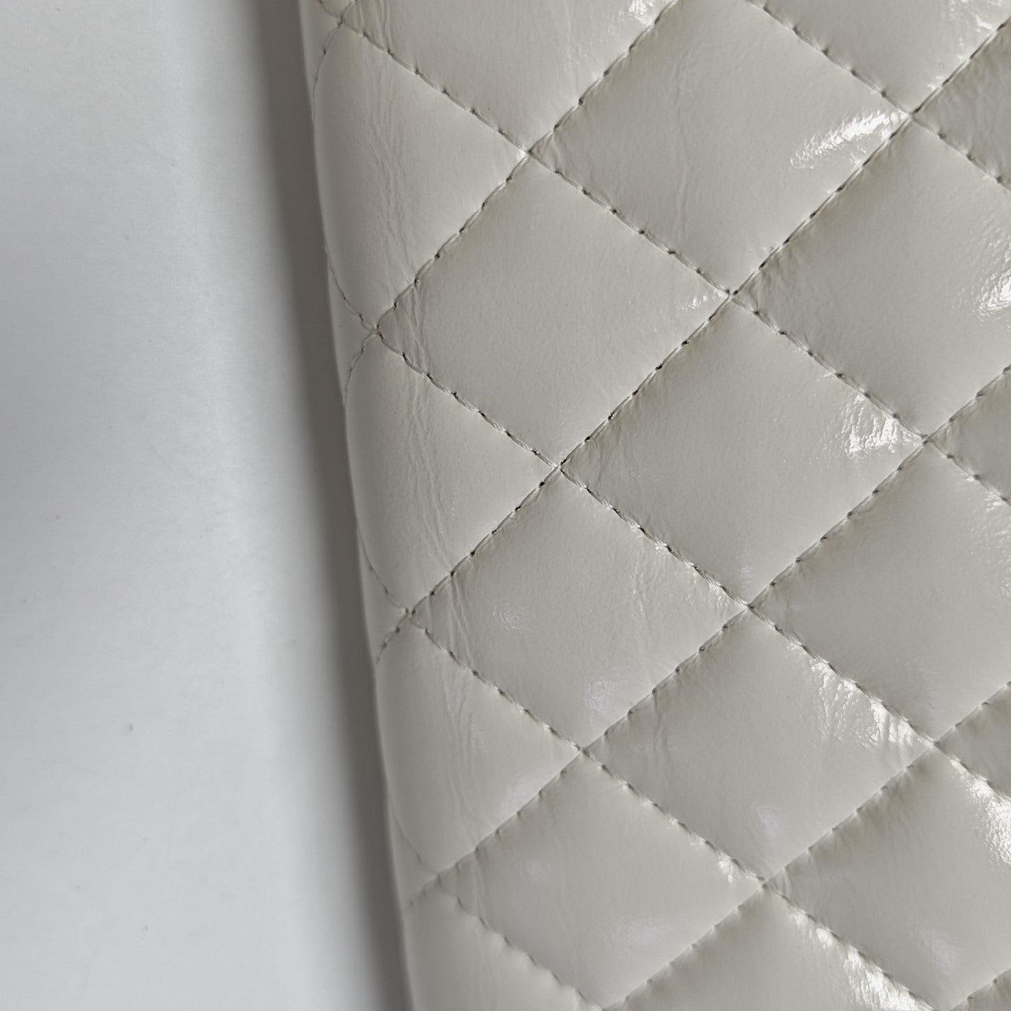 Quilted Calfskin Shoulder Bag White