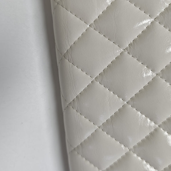 Quilted Calfskin Shoulder Bag White