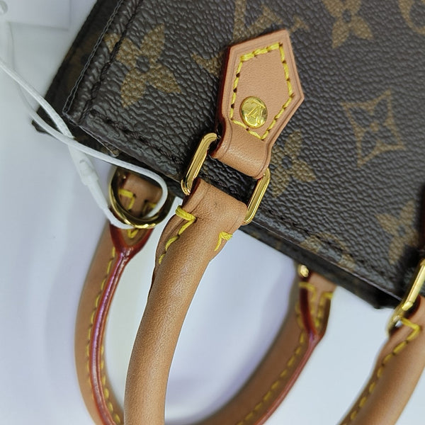 SAC PLAT Mini Monogram Coated Canvas Brown