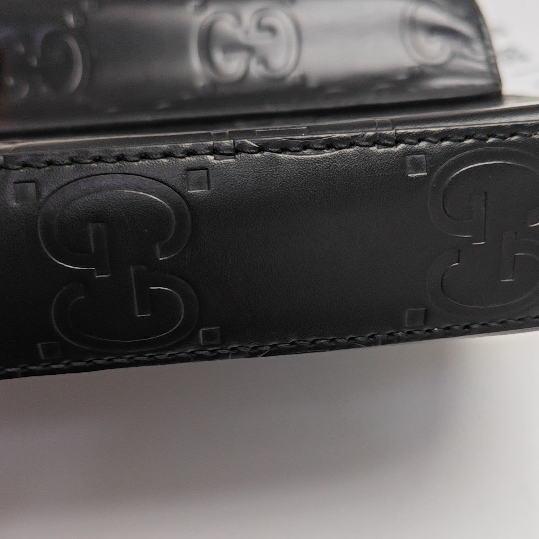 Monogram Calfskin Shoulder Bag Mini Black