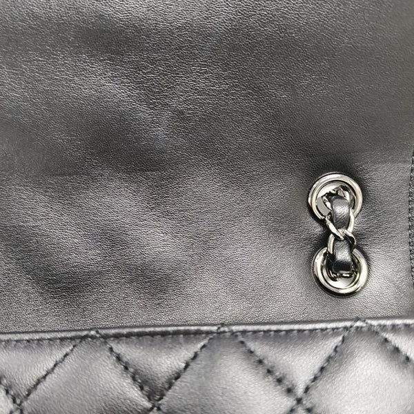 Quilted Lambskin Shoulder Bag Large Black