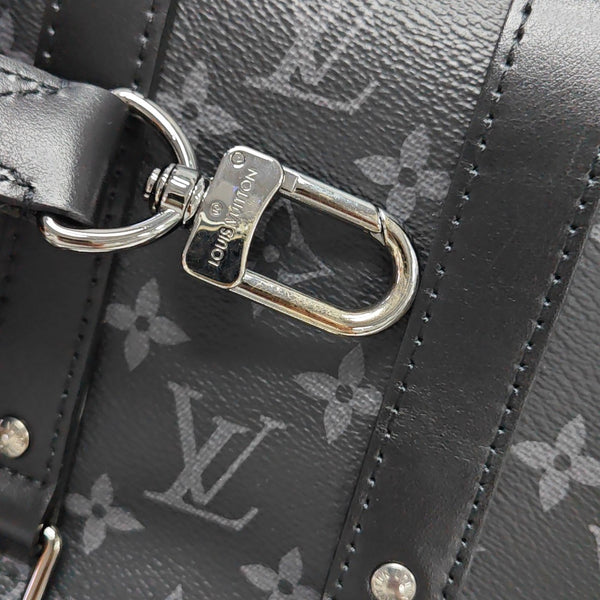 KEEPALL 25 Monogram Coated Canvas Black