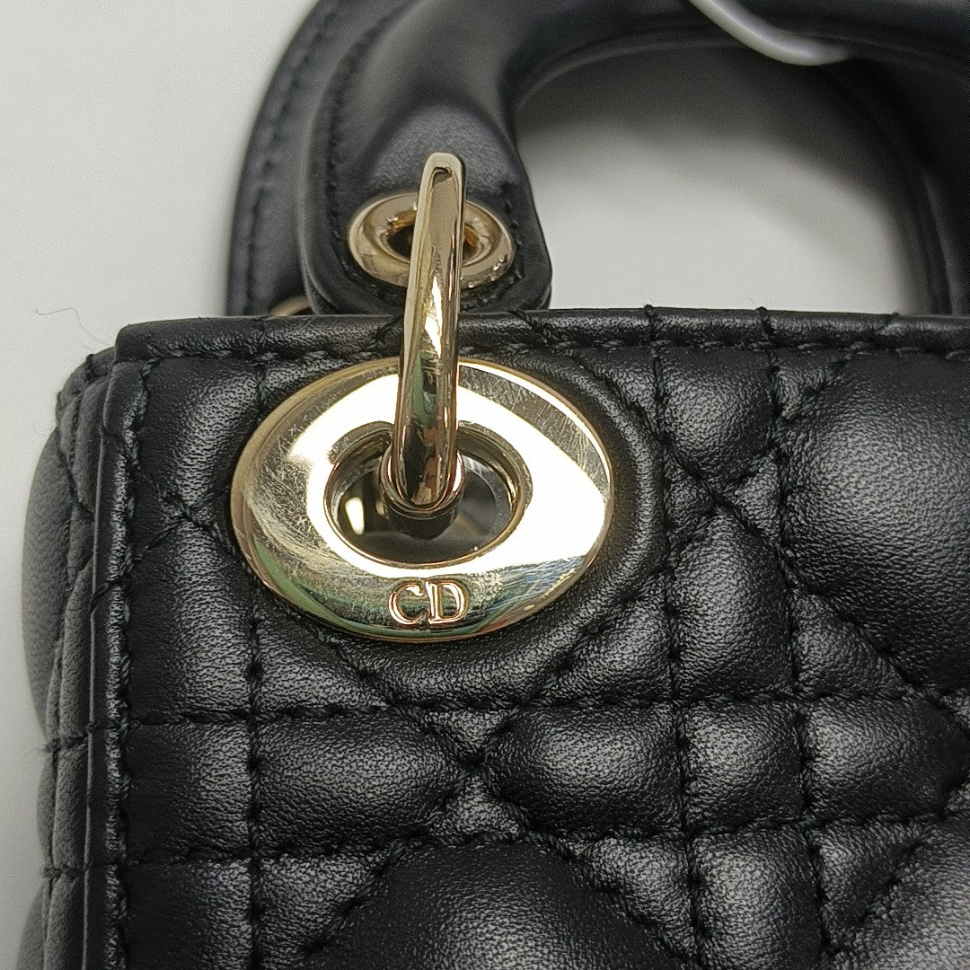 Lady Dior Super Mini Cannage Lambskin Black