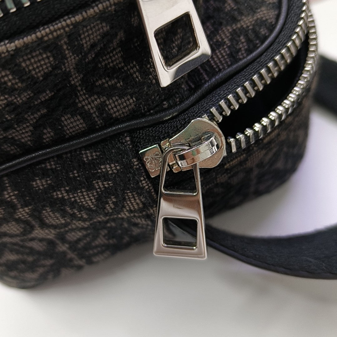 Monogram Fabric Shoulder Bag Gray