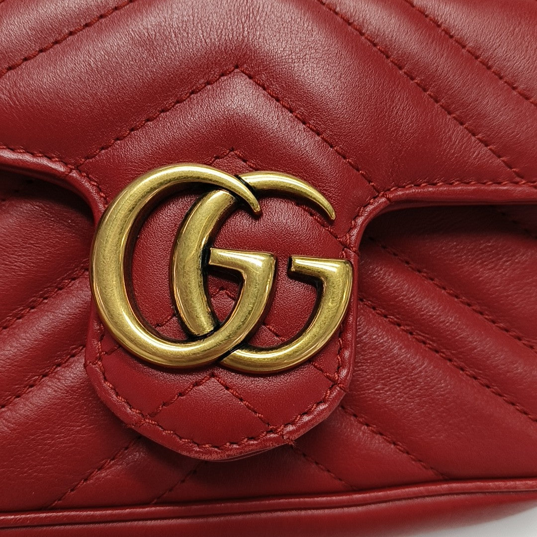 GG Marmont Mini Piel de Becerro Roja