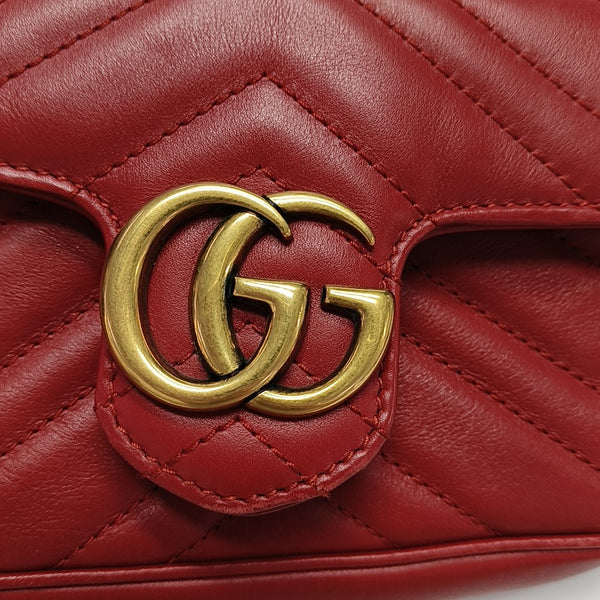 GG Marmont Mini Piel de Becerro Roja