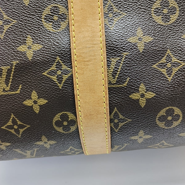 KEEPALL 45 Monogram Coated Canvas Brown