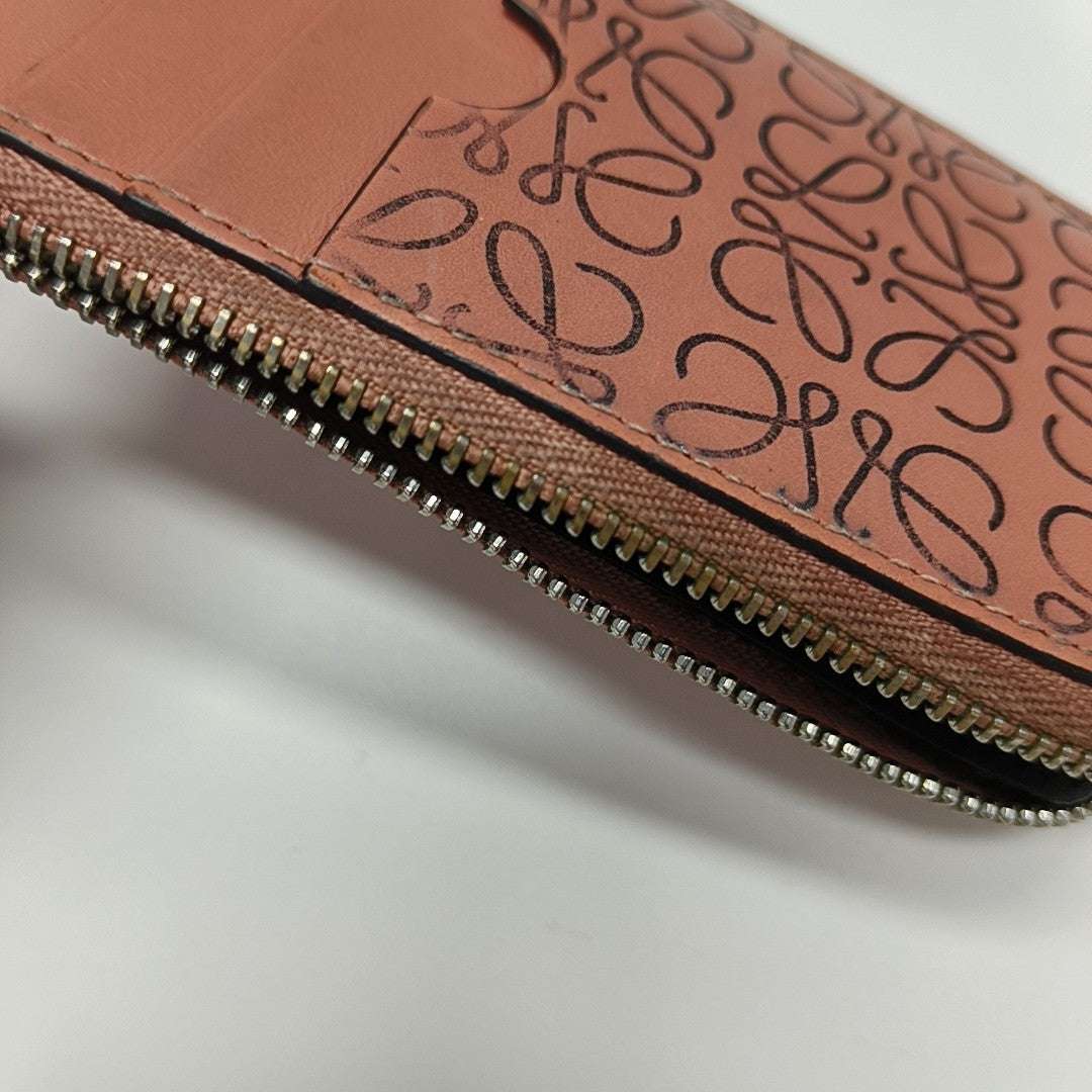 Monogram Calfskin Card Holder Pink