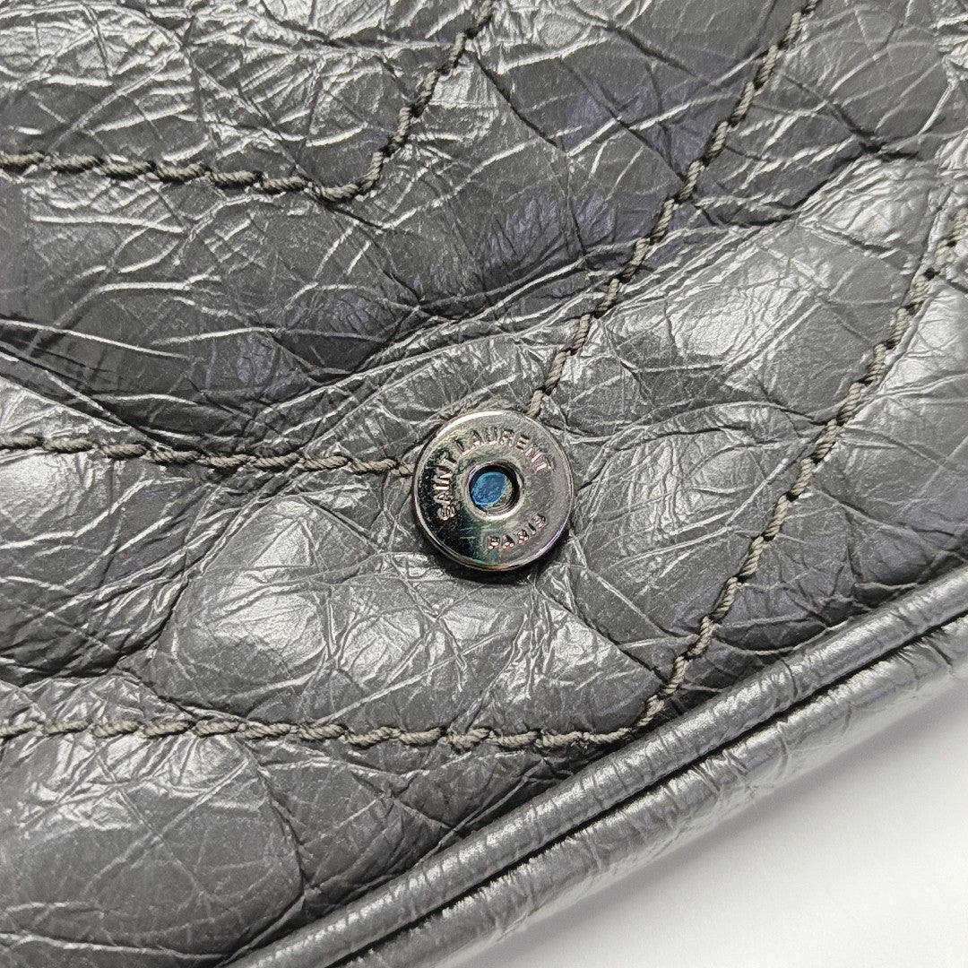 NIKI Mini Chevron Calfskin Gray