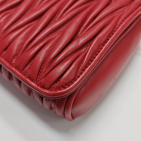 Quilted Lambskin Shoulder Bag Red