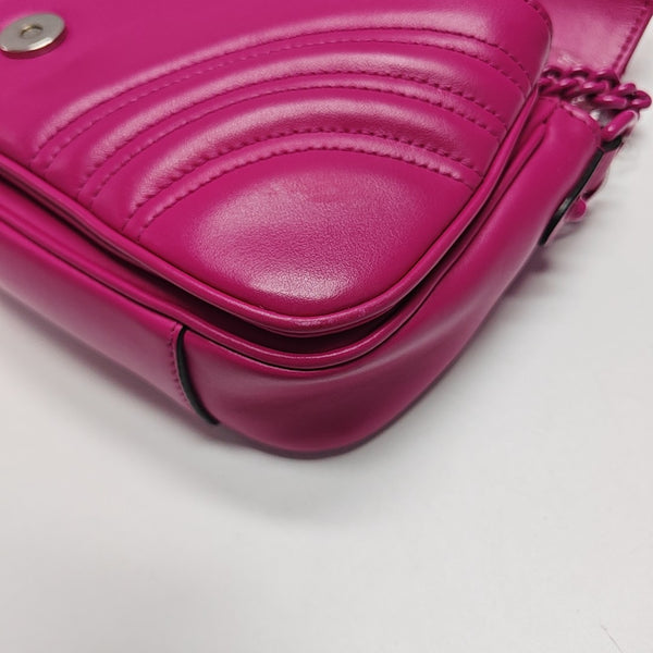 GG Marmont Medium Quilted Calfskin Red