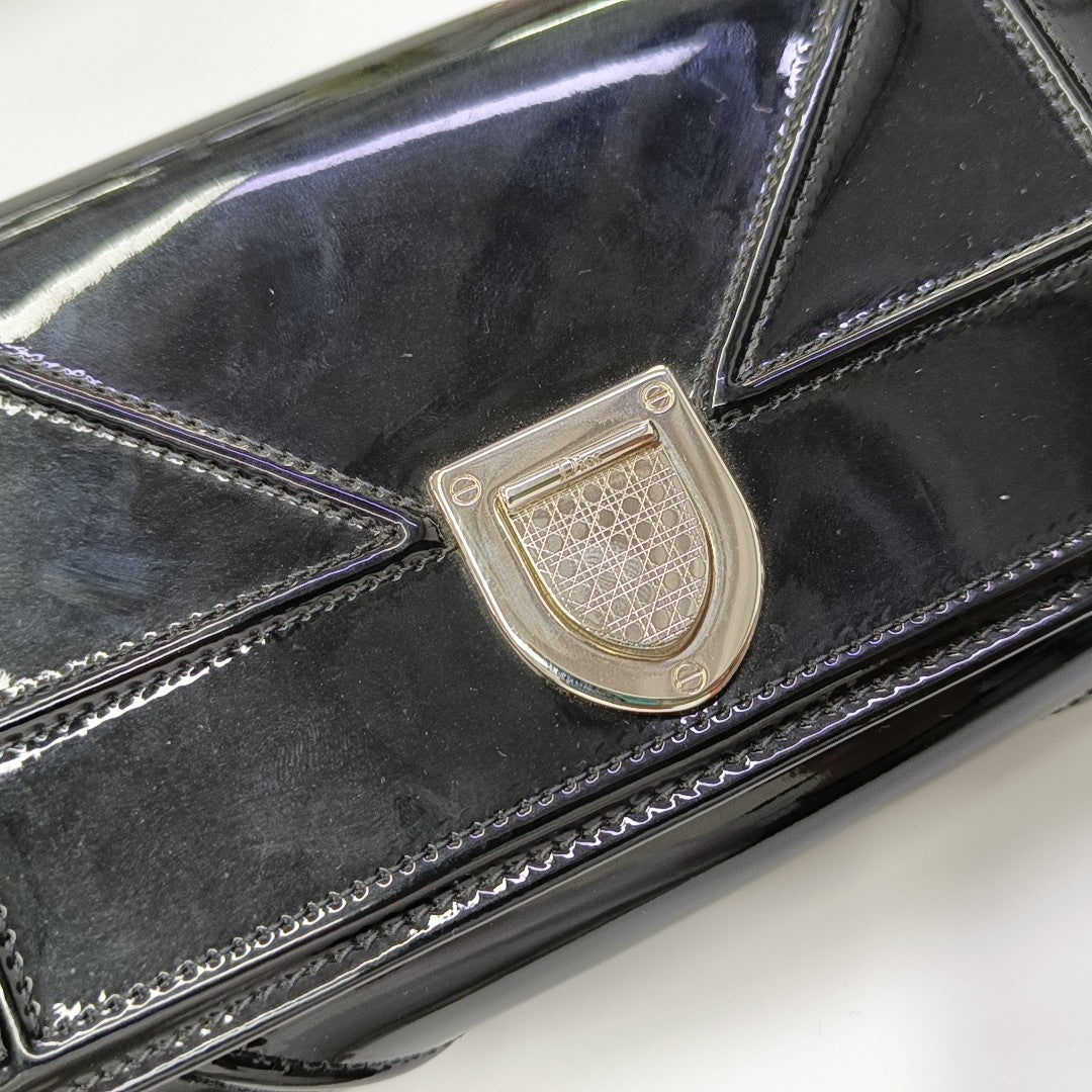 Diorama Small Cannage Patent Leather Black