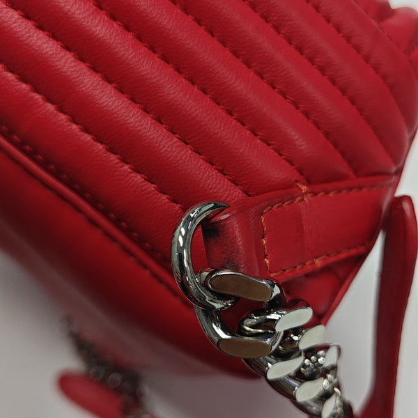 Quilted Calfskin Backpack Red