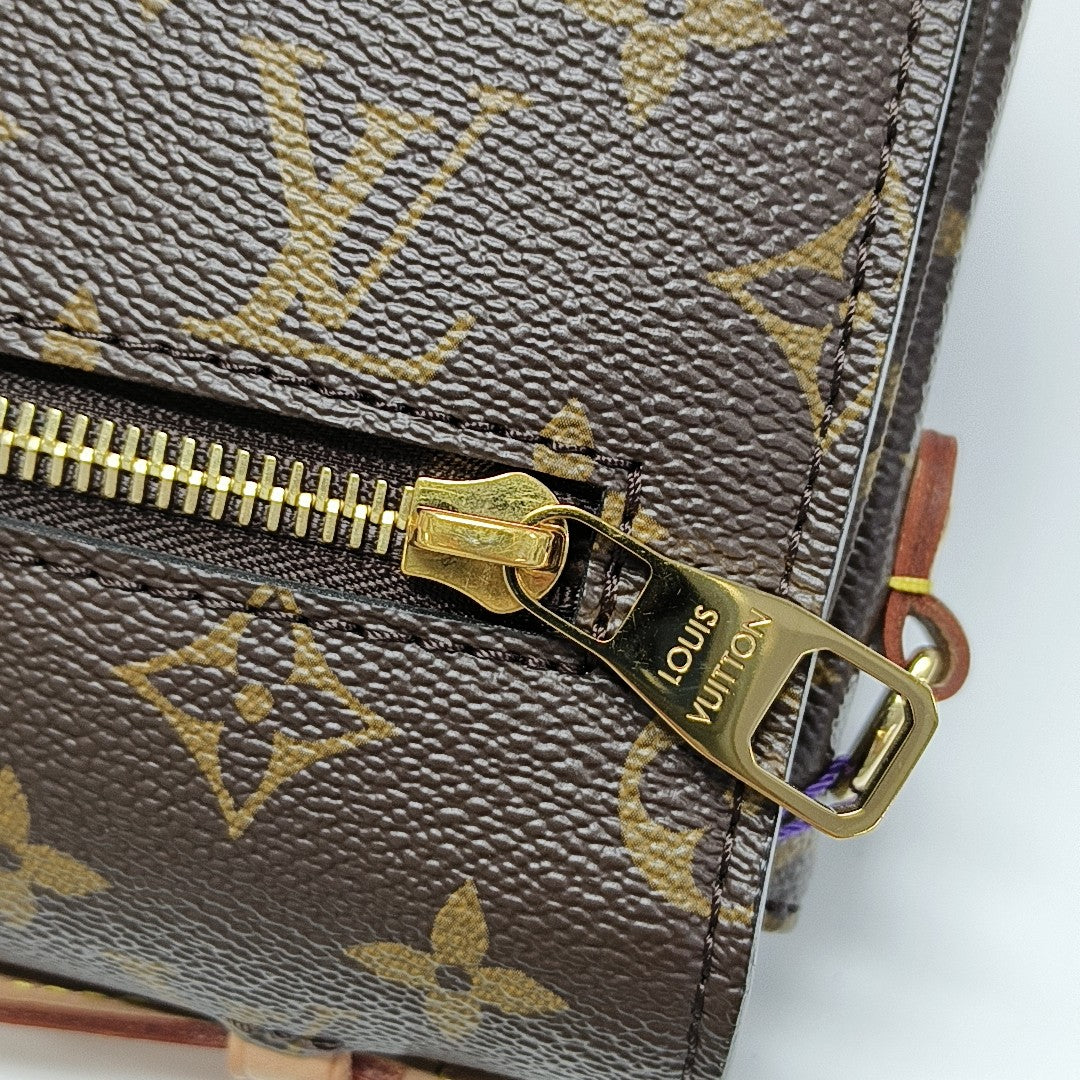 MÉTIS MM Monogram Coated Canvas Brown