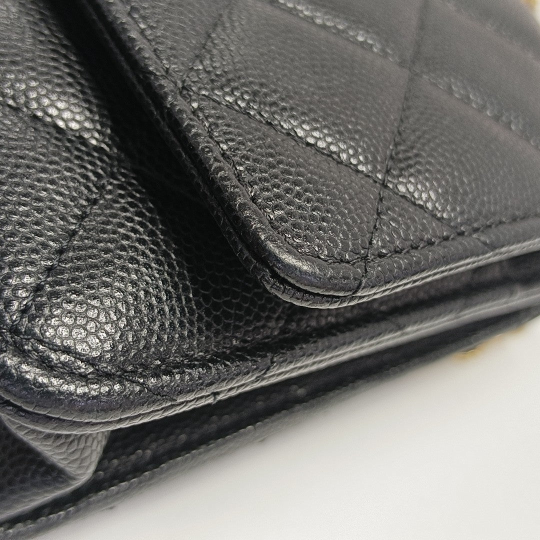 WOC Quilted Grained Calfskin Black
