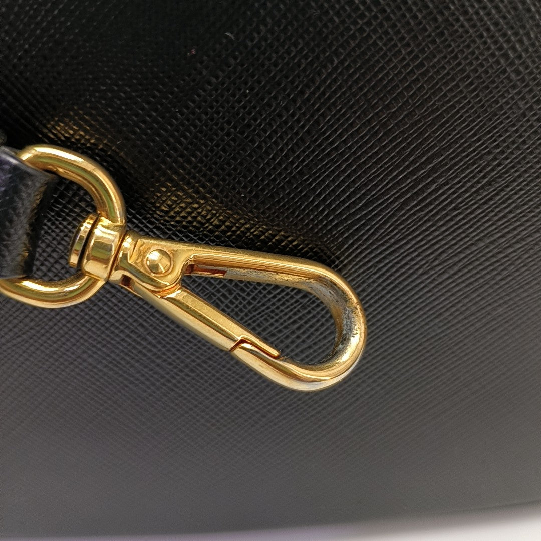 Galleria Large Saffiano Calfskin Black