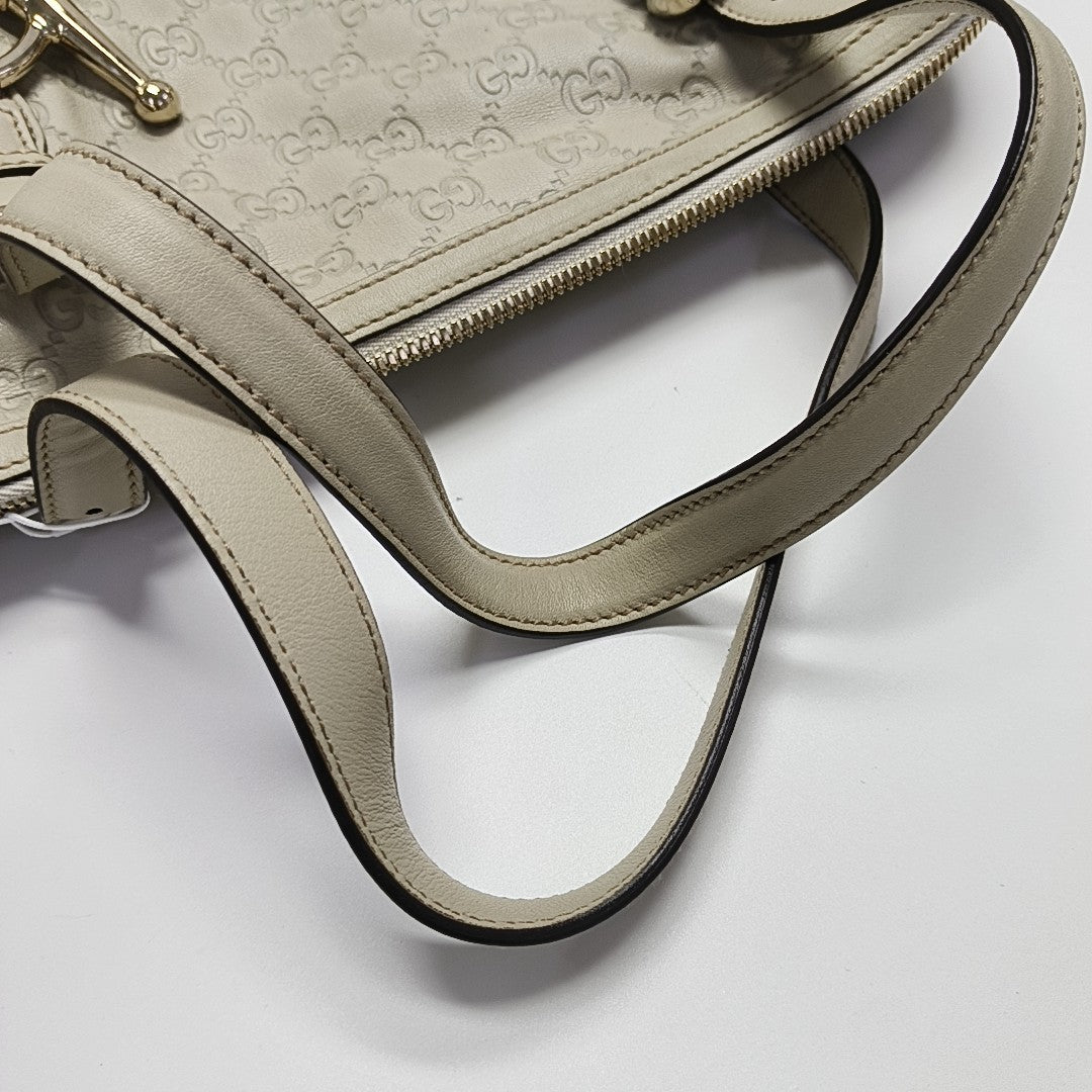 Monogram Calfskin Top Handle Bag White