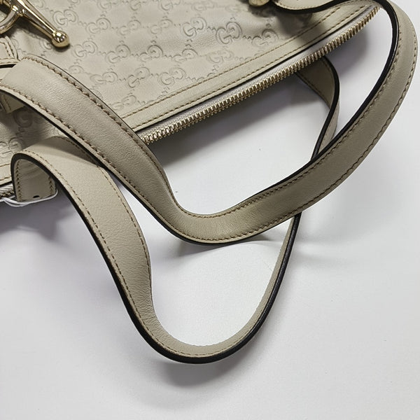 Monogram Calfskin Top Handle Bag White