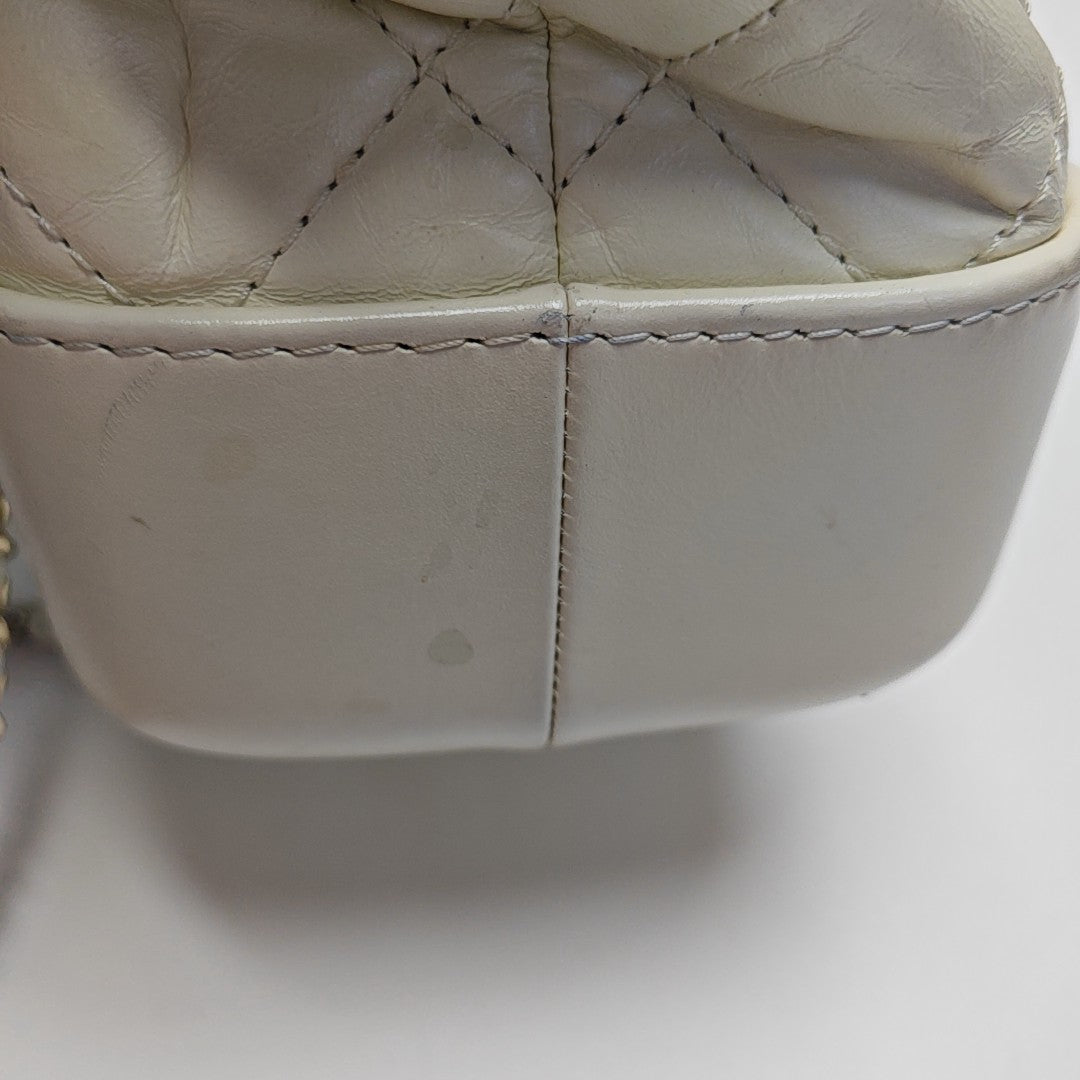 GABRIELLE Small Quilted Calfskin White