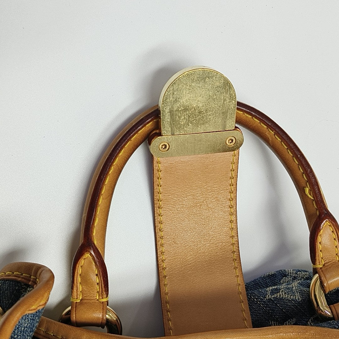 PLEATY Monogram Denim Blue