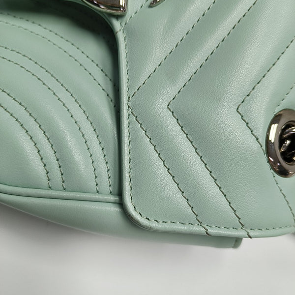 GG Marmont Small Quilted Calfskin Green